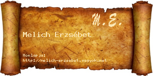Melich Erzsébet névjegykártya